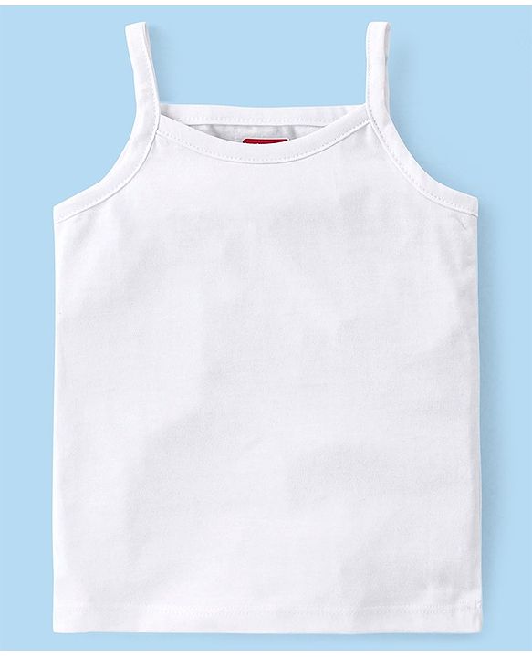 Babyhug 100%  Organic Cotton Sleeveless Slips Pack Of 3 - White