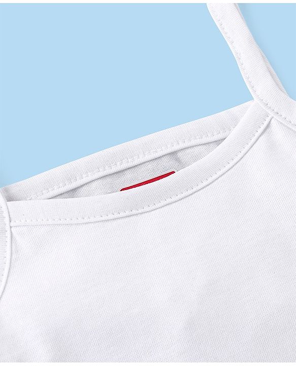 Babyhug 100%  Organic Cotton Sleeveless Slips Pack Of 3 - White
