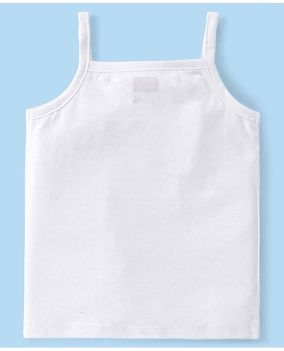 Babyhug 100%  Organic Cotton Sleeveless Slips Pack Of 3 - White