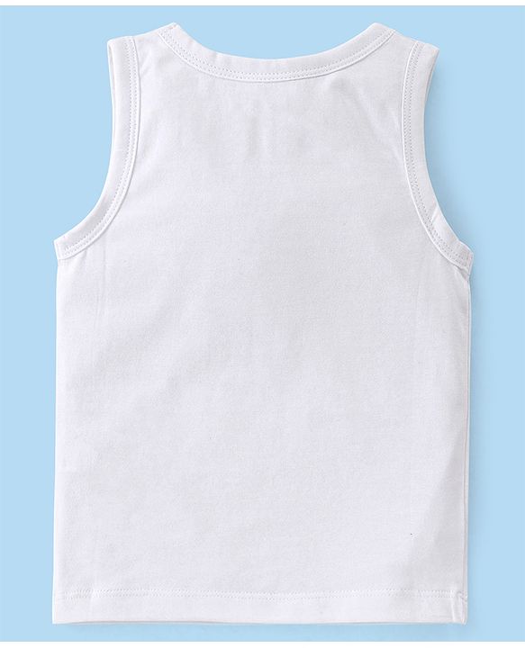 Babyhug 100% Organic Cotton Sleeveless Sando Pack Of 3 - White