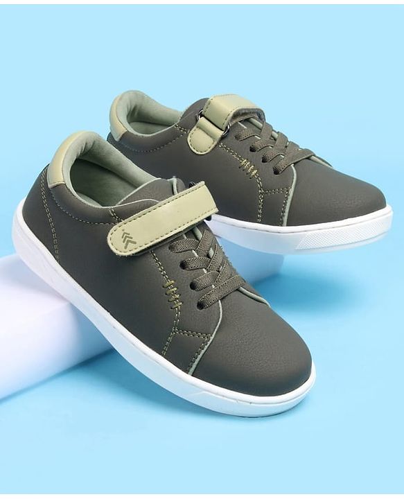 Pine Kids Velcro and Lace Closure Casual Shoes - Green