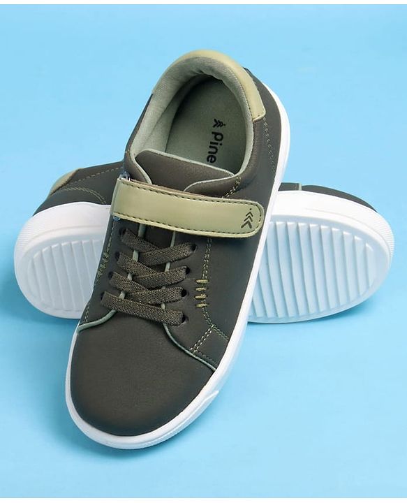 Pine Kids Velcro and Lace Closure Casual Shoes - Green