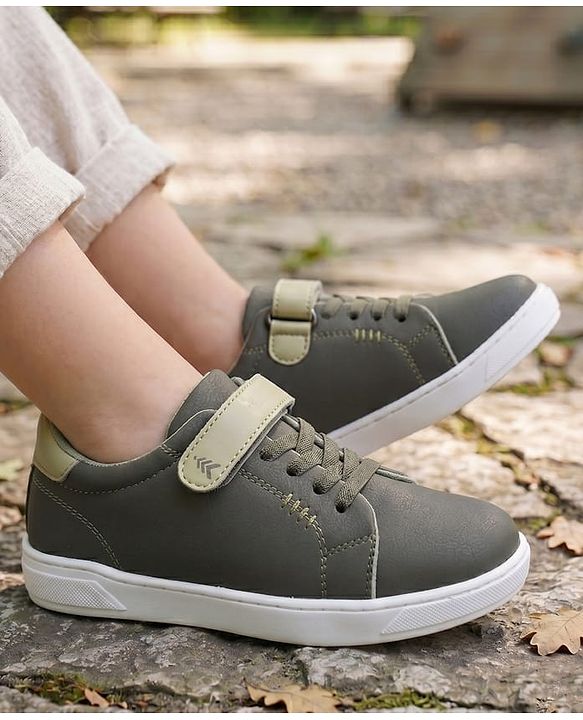 Pine Kids Velcro and Lace Closure Casual Shoes - Green