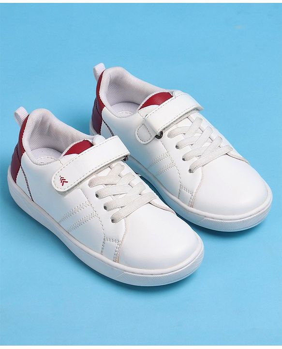 Pine Kids Velcro and Lace Closure Casual Shoes - White
