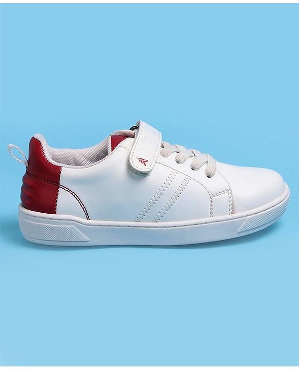 Pine Kids Velcro and Lace Closure Casual Shoes - White