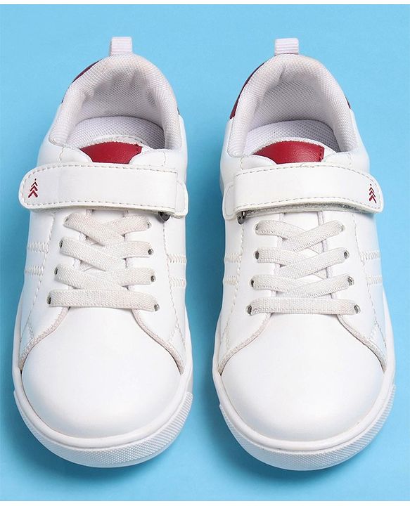 Pine Kids Velcro and Lace Closure Casual Shoes - White