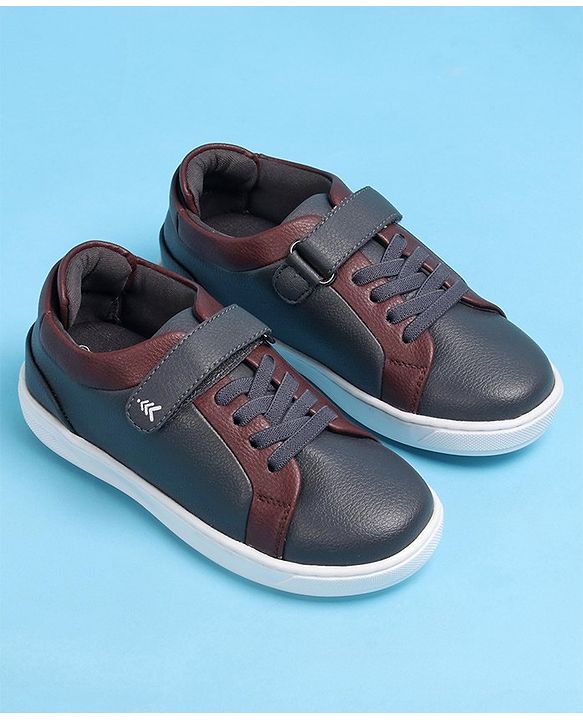 Pine Kids Velcro and Lace Closure Casual Shoes - Dark Grey
