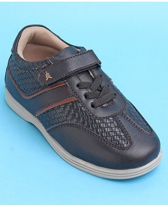 Pine Kids Textured Velcro Closure Casual Shoes - Brown