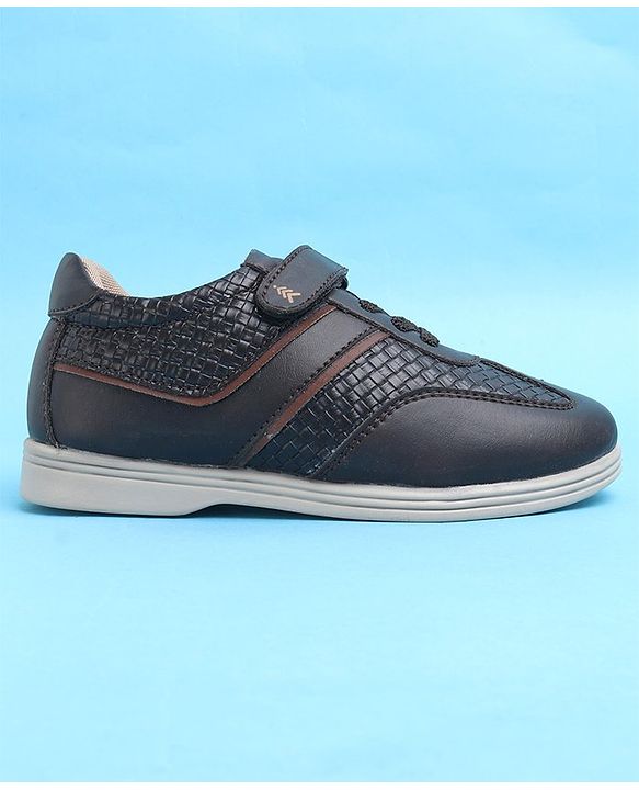 Pine Kids Textured Velcro Closure Casual Shoes - Brown