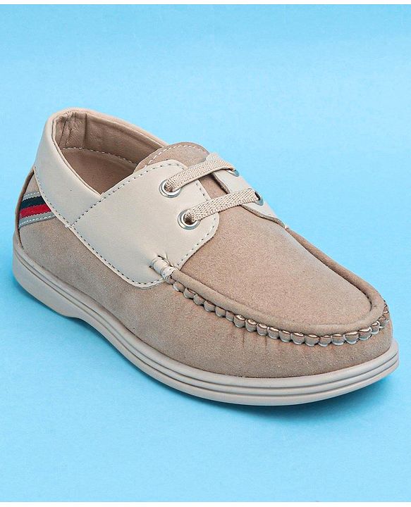 Pine Kids Slip On Color Block Casual Loafer Shoes - Beige