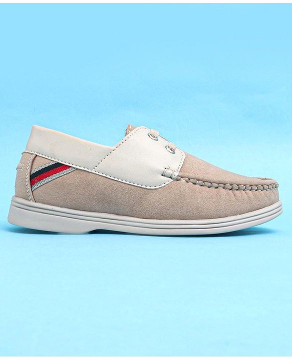 Pine Kids Slip On Color Block Casual Loafer Shoes - Beige