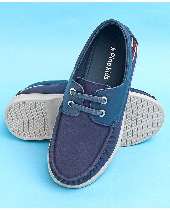 Pine Kids Slip On Color Block Casual Loafer Shoes - Blue