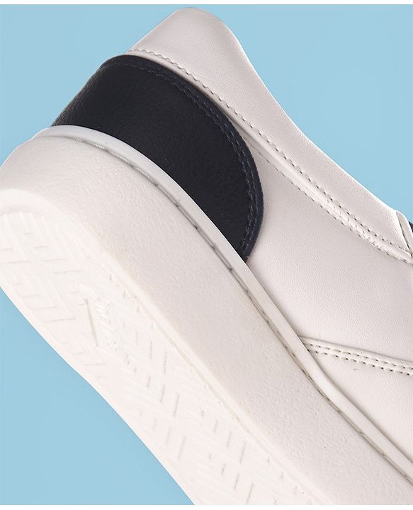 Pine Kids Solid Colour Slip On Casual Shoes - White