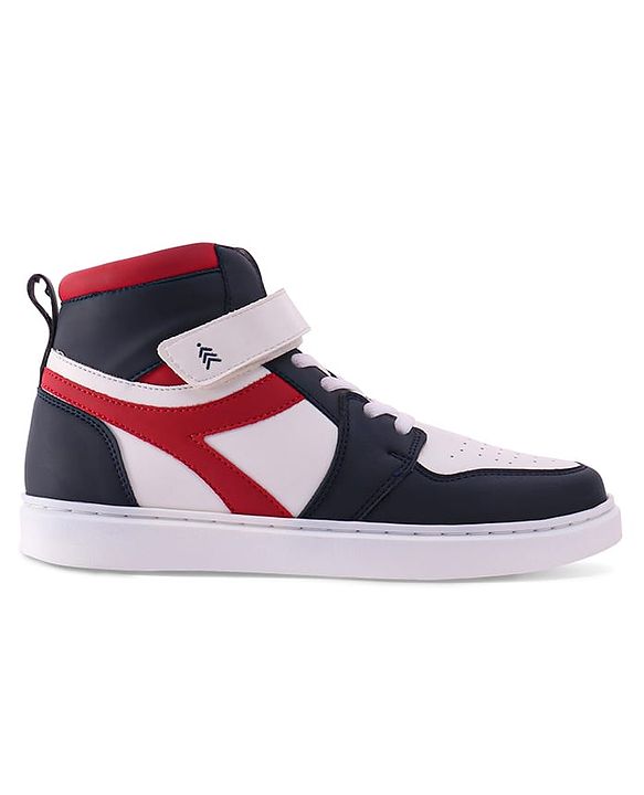 Pine Kids Velcro Closure Sneakers Shoes - White & Red