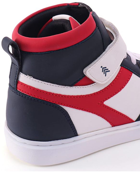 Pine Kids Velcro Closure Sneakers Shoes - White & Red