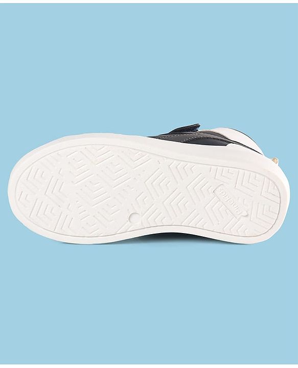 Pine Kids Velcro Closure Sneakers Shoes - White & Navy Blue