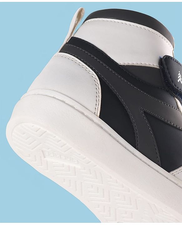 Pine Kids Velcro Closure Sneakers Shoes - White & Navy Blue