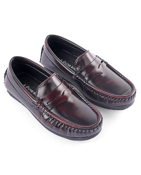 Pine Kids Slip on Formal Wear Shoes - Maroon