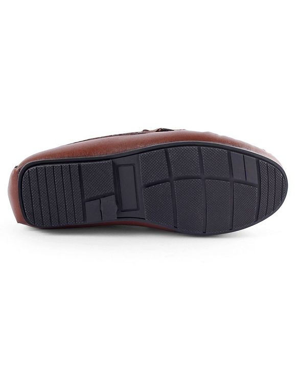 Pine Kids Slip on Formal Wear Shoes with Chain Link - Brown