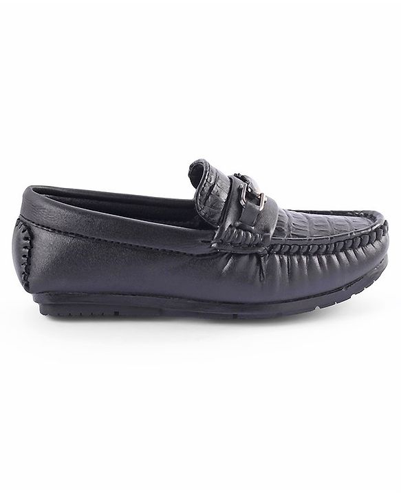 Pine Kids Slip on Formal Wear Shoes with Chain Link - Brown