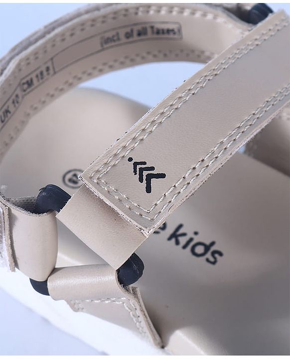 Pine Kids Solid Colored Velcro Closure Sandals - Beige