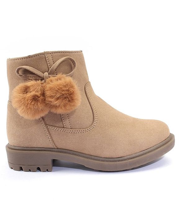 Pine Kids Zipper Closure Winter Boots - Beige