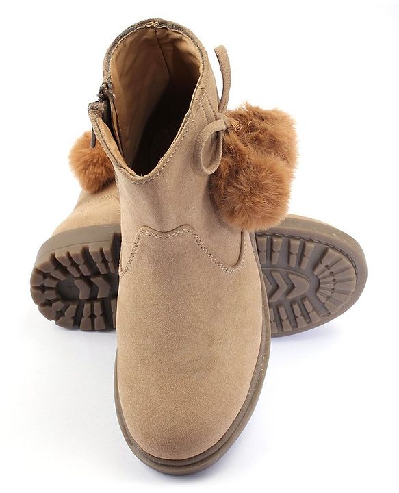 Pine Kids Zipper Closure Winter Boots - Beige