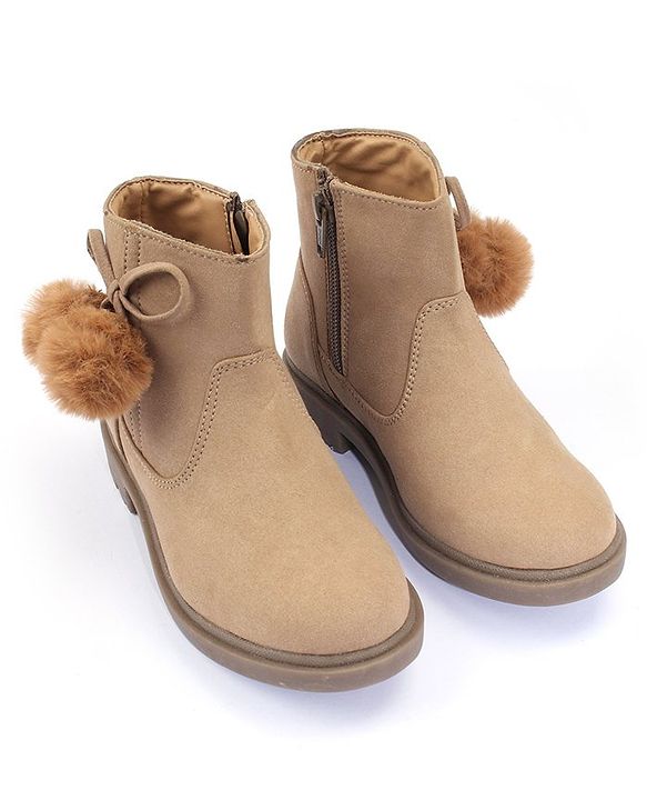 Pine Kids Zipper Closure Winter Boots - Beige