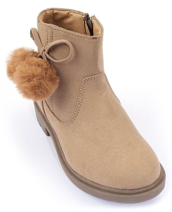 Pine Kids Zipper Closure Winter Boots - Beige