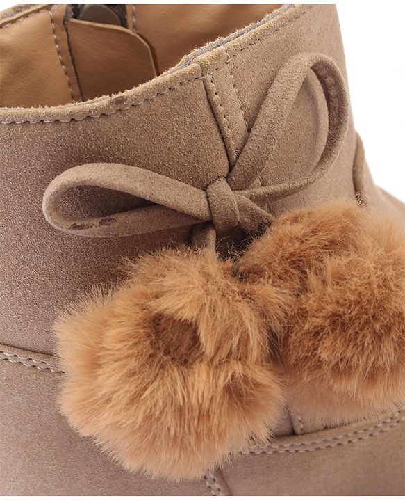 Pine Kids Zipper Closure Winter Boots - Beige