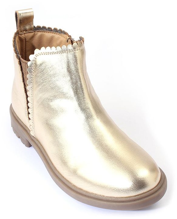 Pine Kids Zipper Closure Winter Boots  - Golden