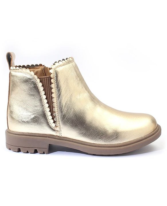 Pine Kids Zipper Closure Winter Boots  - Golden
