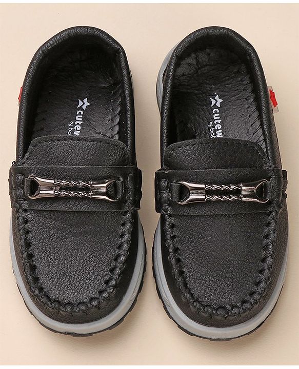 Cute Walk by Babyhug Slip On Formal Shoes - Black