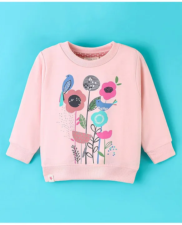 Buy OLLYPOP Cotton Looper Knit Full Sleeves Sweatshirt Floral