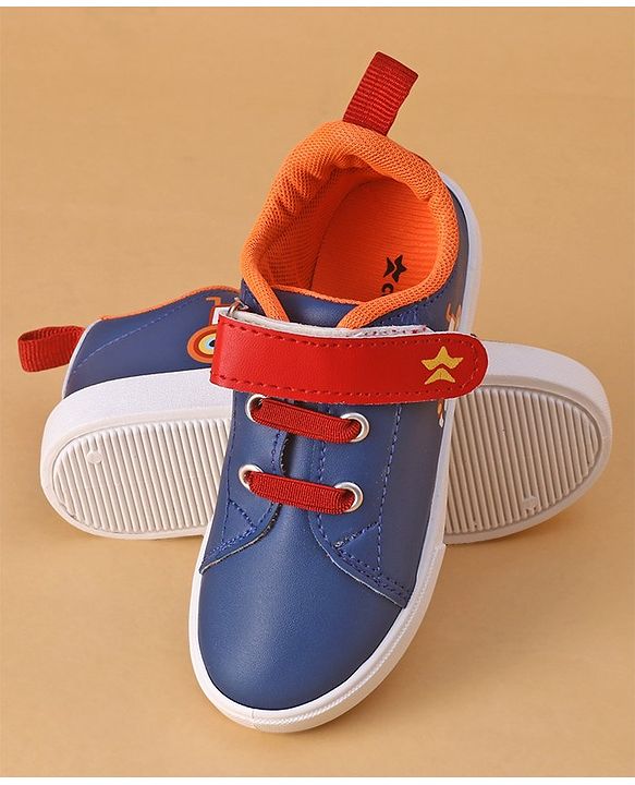 Cute Walk by Babyhug Casual Shoes with Velcro Closure Car Print - Blue & Orange