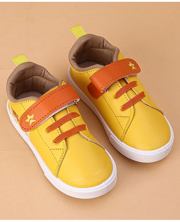 Cute Walk by Babyhug Casual Shoes with Velcro Closure Tiger Print - Yellow