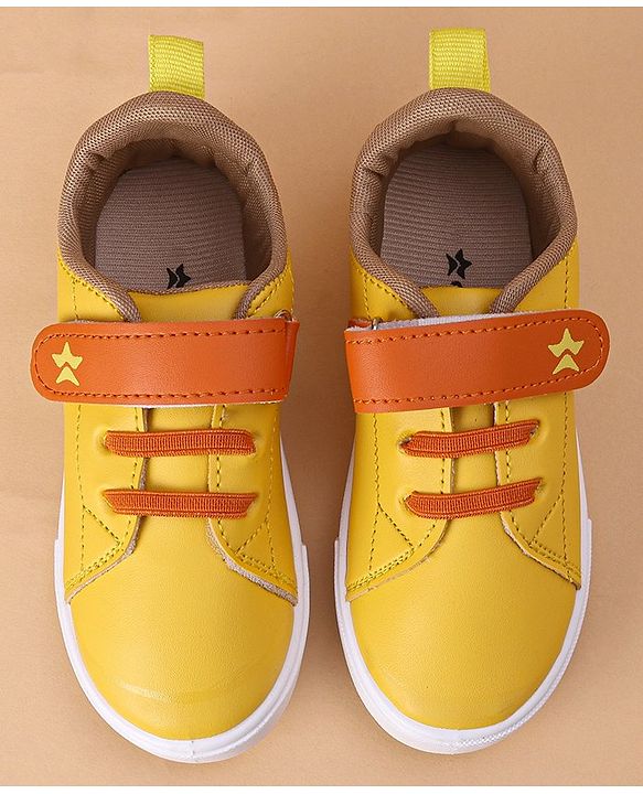 Cute Walk by Babyhug Casual Shoes with Velcro Closure Tiger Print - Yellow
