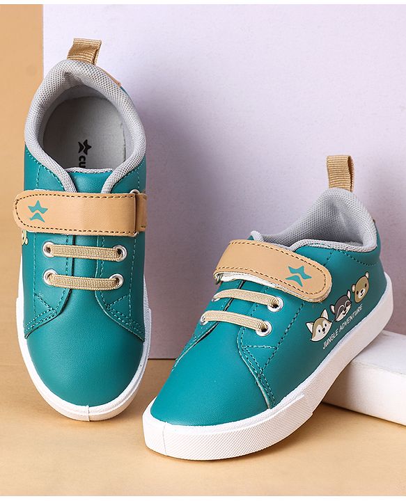 Cute Walk by Babyhug Casual Shoes with Velcro Closure Animal Print -  Green