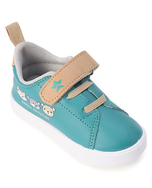 Cute Walk by Babyhug Casual Shoes with Velcro Closure Animal Print -  Green