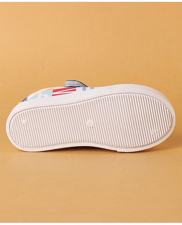 Cute Walk by Babyhug Velcro Closure Casual Shoes with Alphabet Design - Blue & White