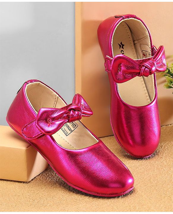 Cute Walk by Babyhug Velcro Closure Ballerina Bow Applique - Fuschia