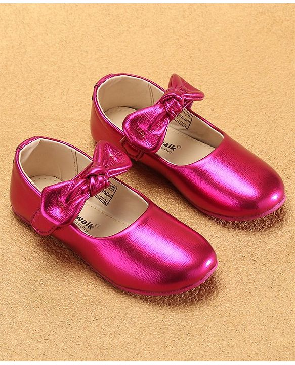 Cute Walk by Babyhug Velcro Closure Ballerina Bow Applique - Fuschia