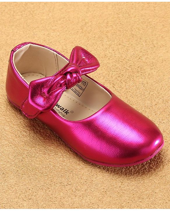 Cute Walk by Babyhug Velcro Closure Ballerina Bow Applique - Fuschia