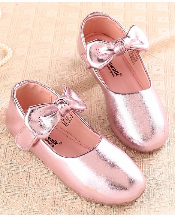 Cute Walk by Babyhug Velcro Closure Bellies Bow Applique - Light Pink