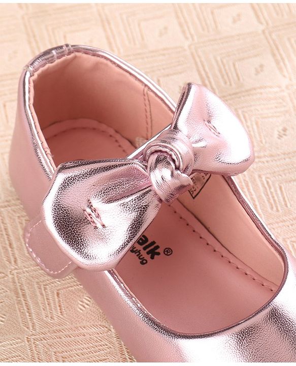 Cute Walk by Babyhug Velcro Closure Bellies Bow Applique - Light Pink
