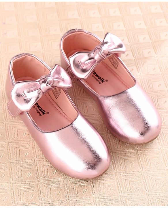 Cute Walk by Babyhug Velcro Closure Bellies Bow Applique - Light Pink
