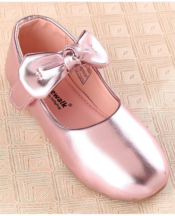 Cute Walk by Babyhug Velcro Closure Bellies Bow Applique - Light Pink
