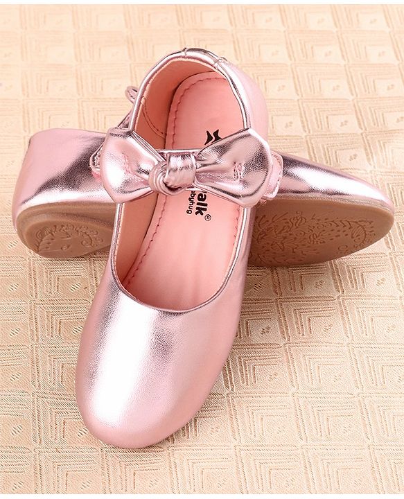 Cute Walk by Babyhug Velcro Closure Bellies Bow Applique - Light Pink
