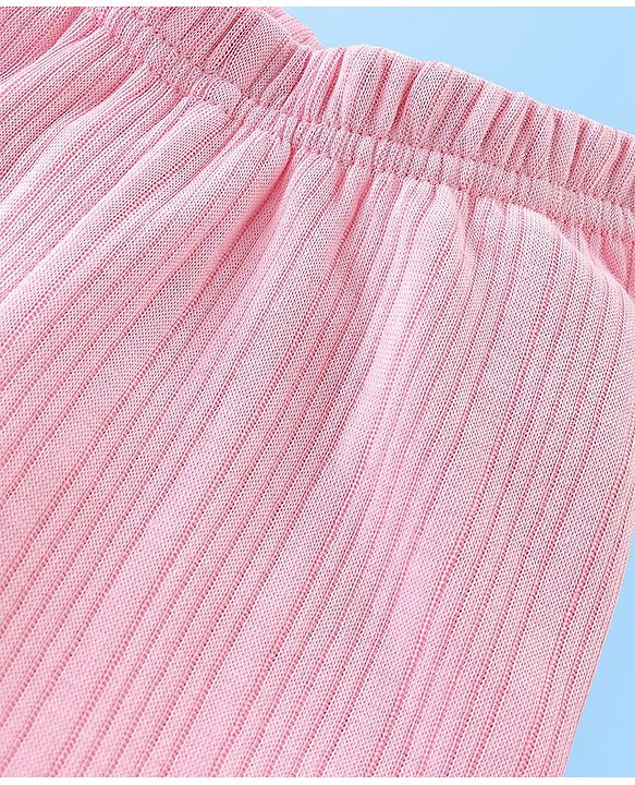 Babyhug Cotton Full Length Thermal Leggings - Pink