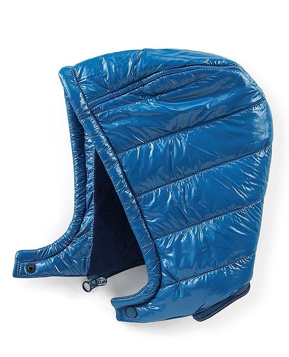 Babyhug Full Sleeves Solid Colour Padded Jacket with Detachable Hood - Blue